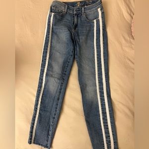 7 For All Mankind Jeans, Blue with White Stripe, Size 25